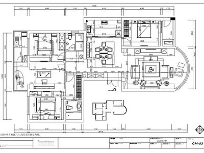 欧式田园风平层家装 施工图