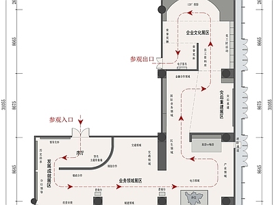 银行行历展厅平面图