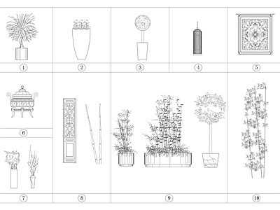 植物装饰摆件合集 施工图