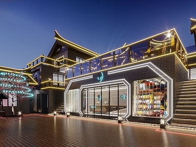 现代电竞酒店门头门面