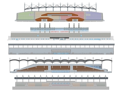 现代操场看台 观众台 看台 露天