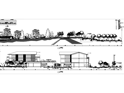 滨江绿地公园中式商业街景观 施工图