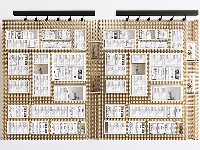 现代创意书架 图书馆 镂空 壁挂式