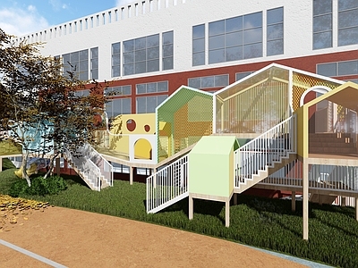 现代幼儿园户外儿童游乐区 大型攀爬玩具