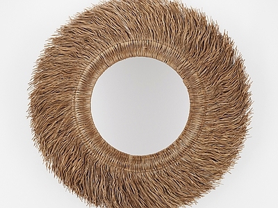 Loully Rattan and Sisal现代化妆镜 装饰镜 镜子