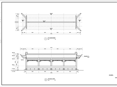 中式休闲廊架 施工图