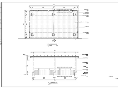 特色廊架休闲花架 施工图