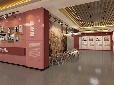 现代党建展厅 革命雕塑 文物展示柜