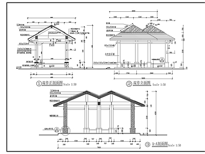 4套景观亭廊 施工图