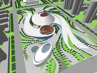 现代展览馆建筑
