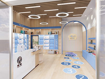 现代图书馆内部 儿童书店 儿童图书馆 图书馆入口