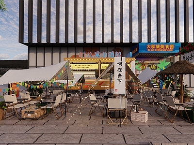 现代外摆 城市露营风餐车烧烤小吃店糖水店
