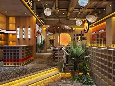 现代露营风烤肉店