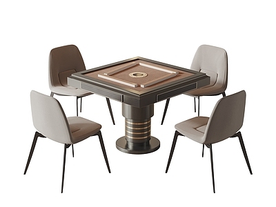 现代麻将桌椅 棋牌桌 单椅 餐椅