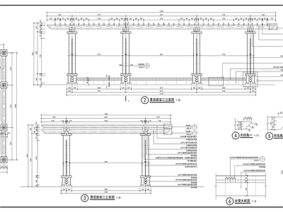 景观廊架详图 施工图
