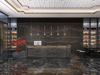 新中式足疗店 大厅 按摩店 spa 养生馆