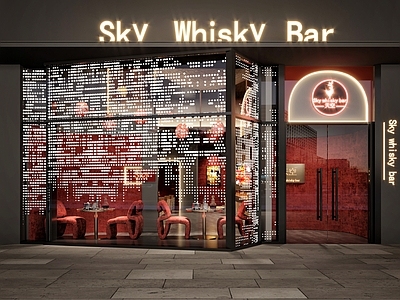 现代酒吧门头 威士忌酒吧 酒吧入口 酒吧 红酒屋