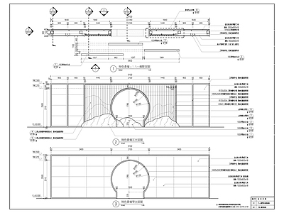 现代钢结构月洞门景墙详图 施工图