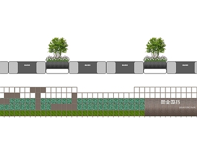 现代商业围挡 景观构筑 石材