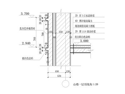 外墙墙身饰面详图 施工图 墙面通用节点