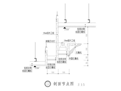 石膏板吊顶节点 施工图