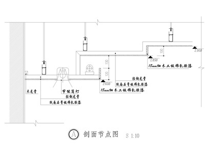 石膏板吊顶节点 施工图