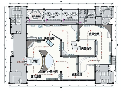 海军航空学院院史馆展厅平面图