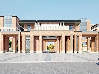 现代学校大门 学校入口