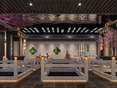 中式火锅店庭院