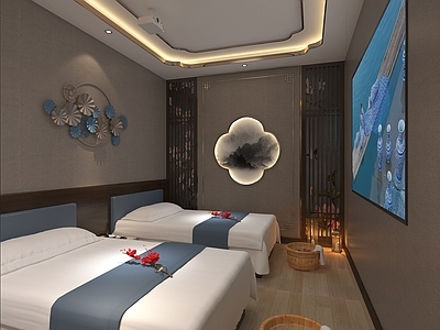 现代足疗按摩SPA店包间