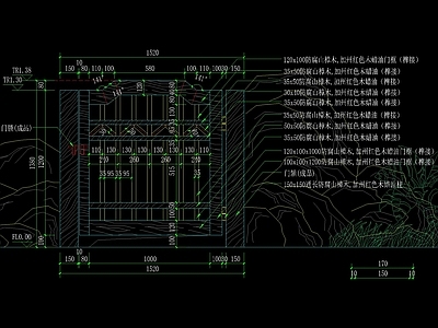 新中式人行木门详图 施工图 通用节点