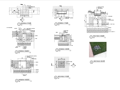 景观雨水口及装饰井盖做法详图 施工图