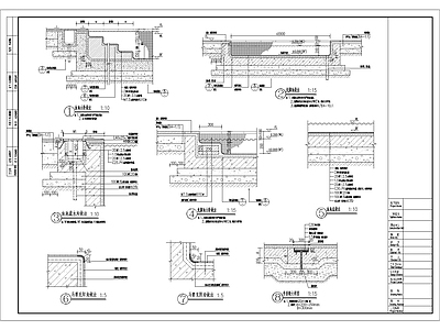 泳池台阶详图 施工图