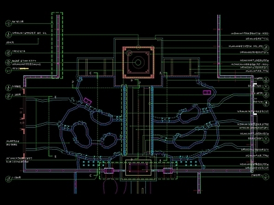 新中式自然景石挡墙跌水叠水详图 施工图