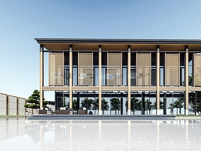 中式风格展览馆建筑