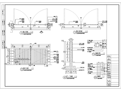 消防铁艺门详图 施工图 通用节点