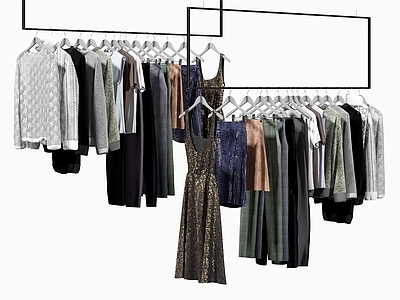 现代挂衣架 服装店 挂衣