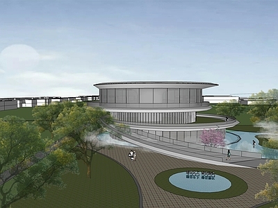 现代简约科技文化馆 展览馆建筑