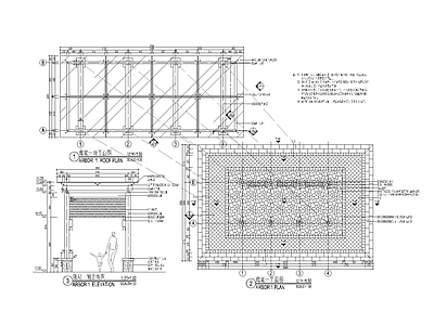 景观廊架平立剖面 施工图