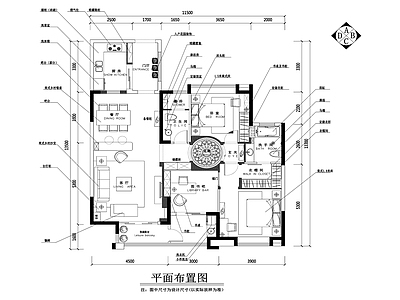 美式平层室内 施工图