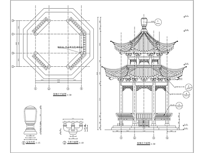 中式景观亭 施工图