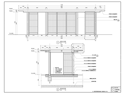 现代钢结构格栅廊架 施工图