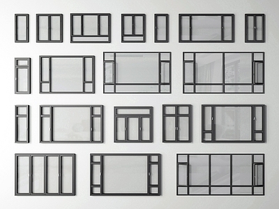 现代窗户 玻璃窗 阳台窗户 窗子 飘窗 平开窗 落地窗 门窗 推拉窗