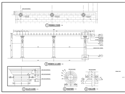 欧式景观廊架详图 施工图