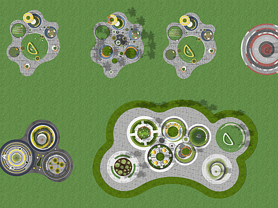 现代公园景观 市政口袋公园 街头绿地 商业街圆形休闲广场 儿童公园乐园