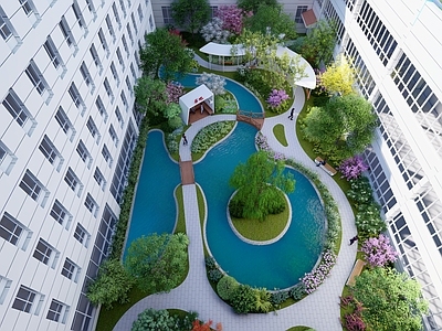 现代小区景观 住宅景观