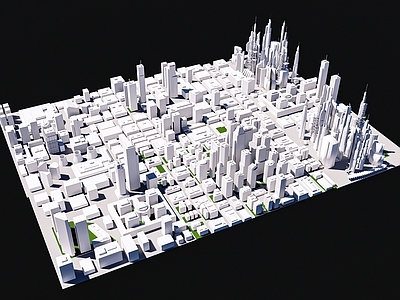 现代简模规划 白膜 体块 城市规划 配楼鸟瞰图规划