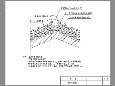 坡屋脊大样 施工图 建筑通用节点