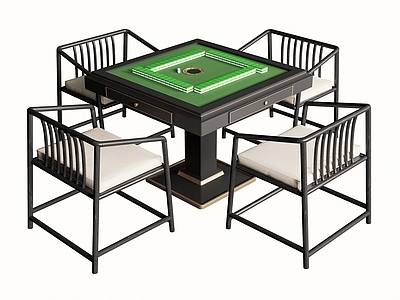 新中式麻将桌 棋牌桌 休闲桌椅