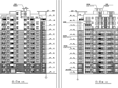 凤凰花园小高层建筑 施工图